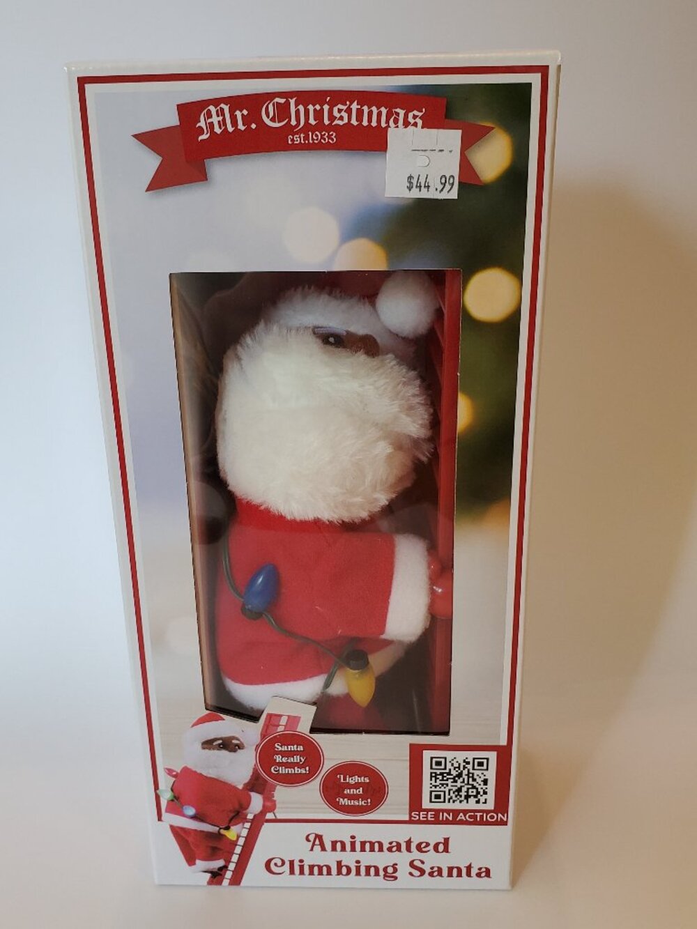 Mr. Christmas Animated Ladder Climbing Black Santa 17" Tabletop or Tree NIB